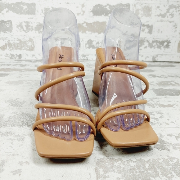 New Abound Austry Tan Mocha Tubular Strappy Heeled Sandal i441 - Picture 3 of 12